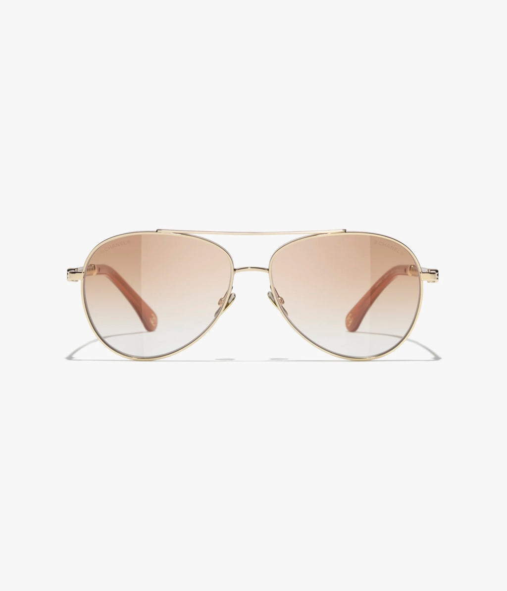 CHANEL Pilotensonnenbrille · Perlen