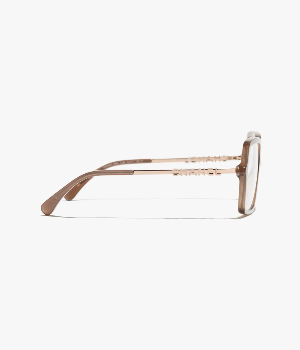 CHANEL Quadratische Brille · Braun