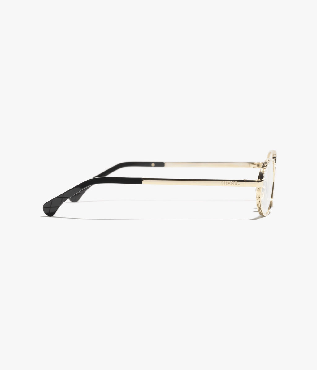 CHANEL Ovale Brille · Gold / Silber