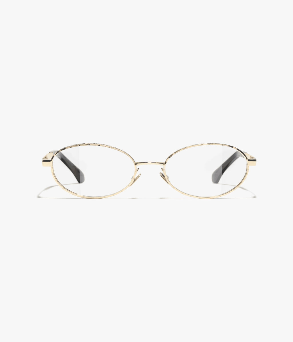 CHANEL Ovale Brille · Gold / Silber