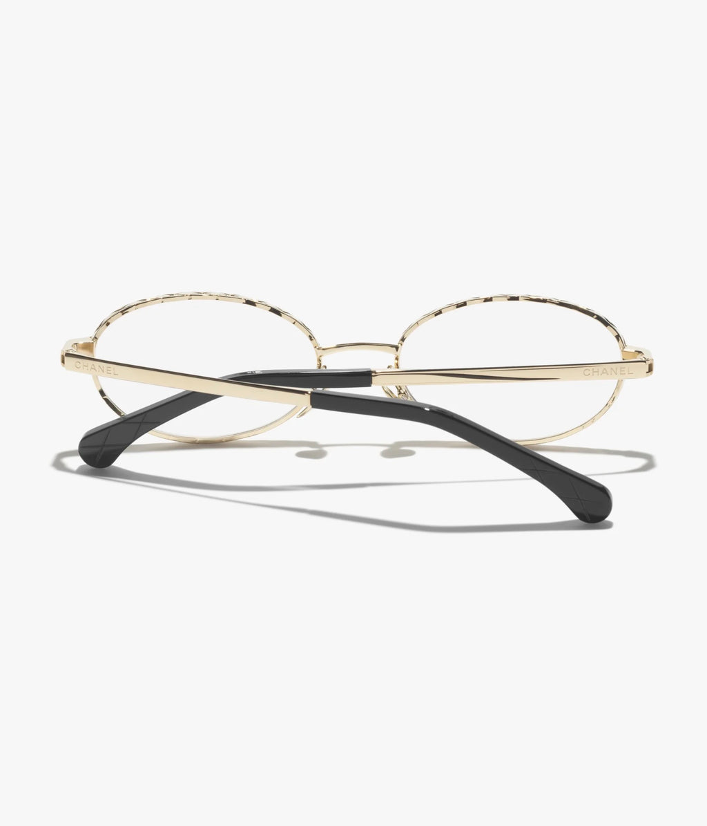 CHANEL Ovale Brille · Gold / Silber
