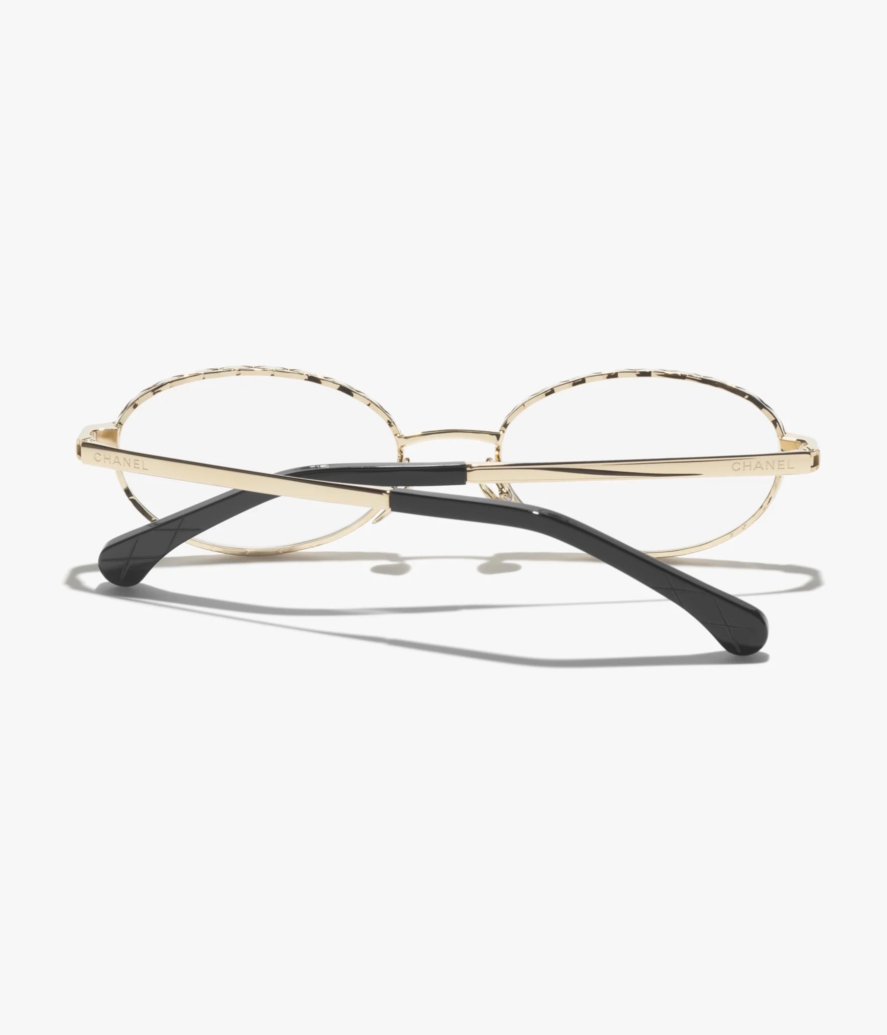 CHANEL Ovale Brille · Gold / Silber