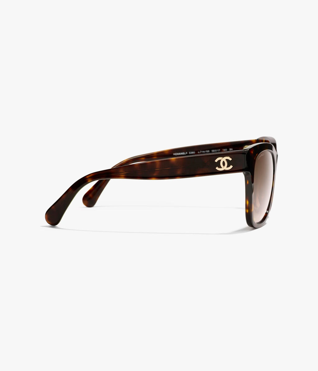 CHANEL Quadratische Sonnenbrille · Schildpatt