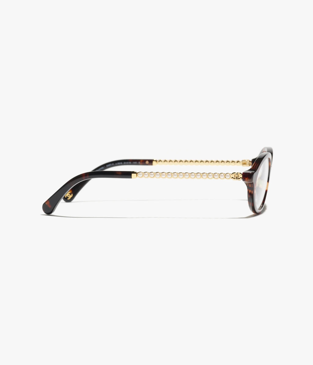 CHANEL Ovale Brille · Perlen