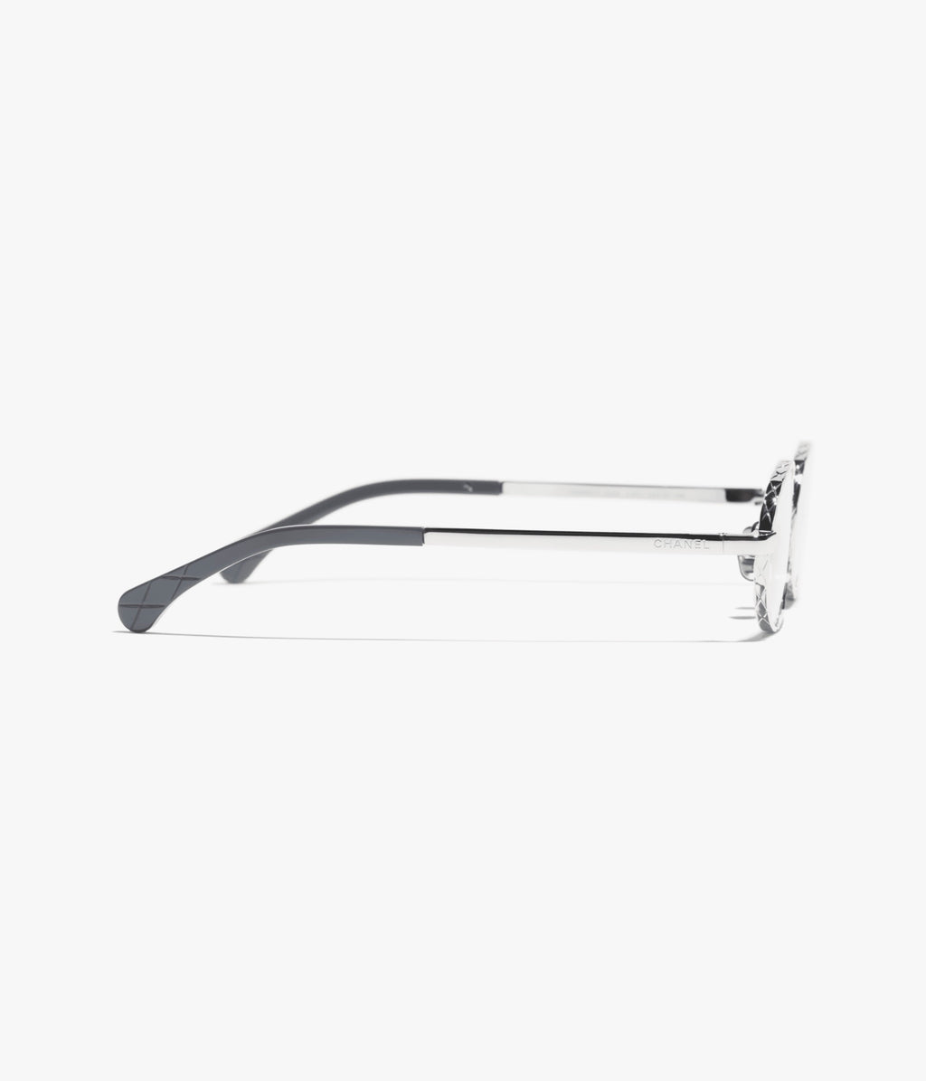CHANEL Ovale Brille · Gold / Silber