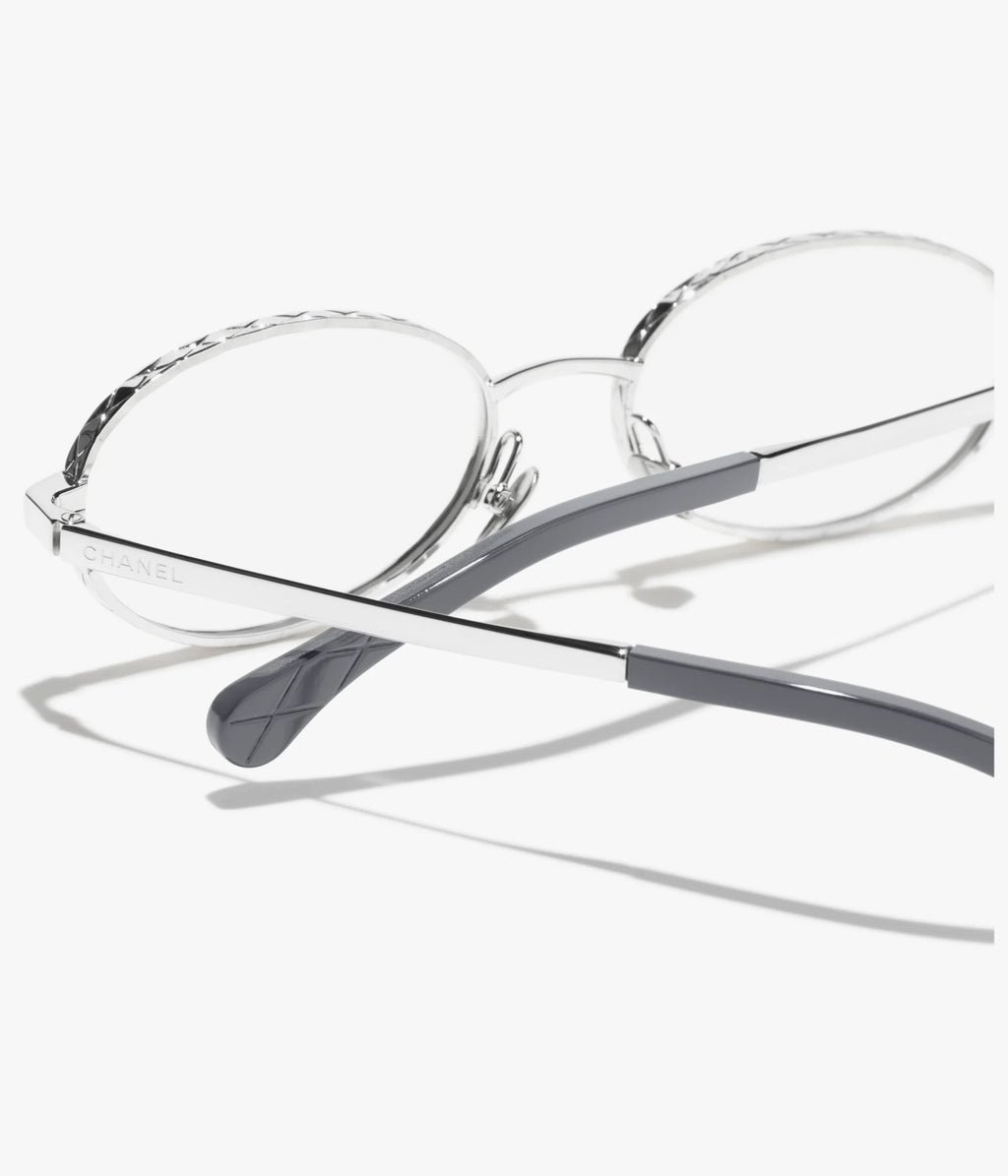 CHANEL Ovale Brille · Gold / Silber